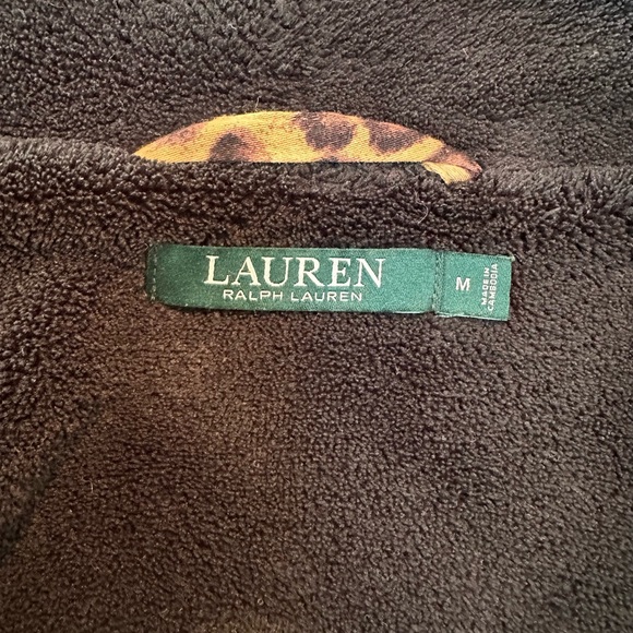 Ralph Lauren Leopard Print Robe with Black Trim size medium - Picture 3 of 7